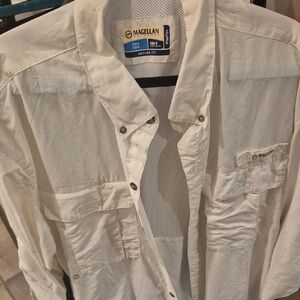 Magellan Outdoors White Casual Button Down Shirt